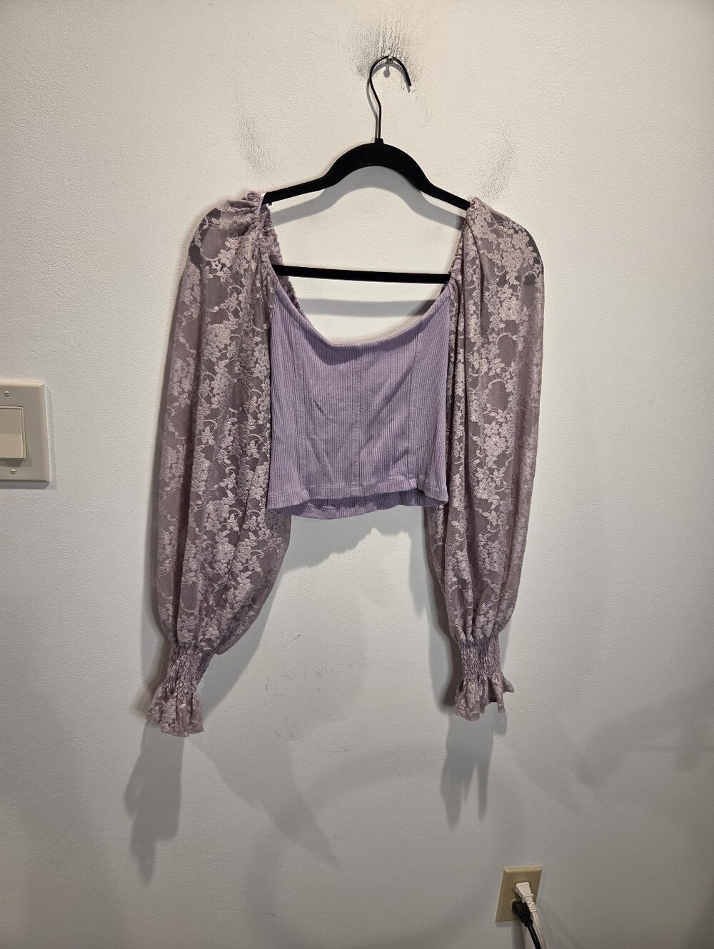 Urban Outfitters Size M Purple Lace Crop Fairycore Top
